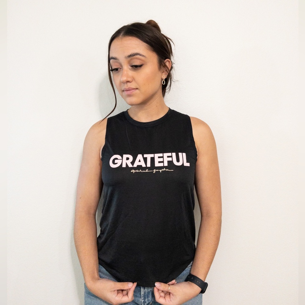 Spiritual Gangster Grateful Muscle Tank in Vintage Black
